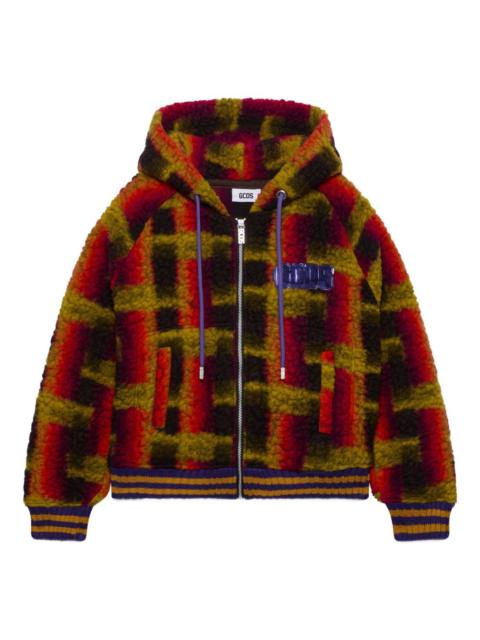 hooded check jacket