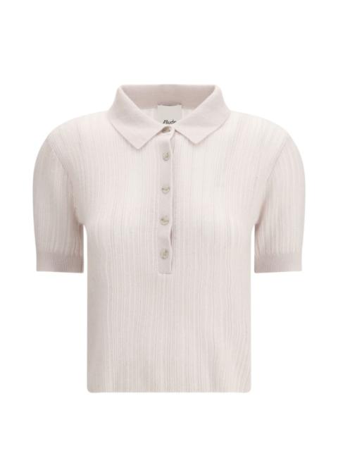polo neck short sleeve top