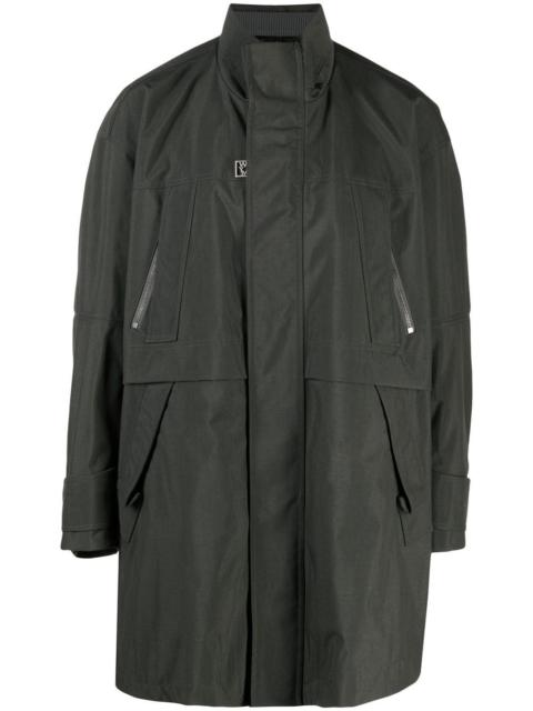 logo-plaque zip-up coat