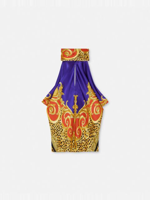 Cheetah Barocco Silk Lavallière Top