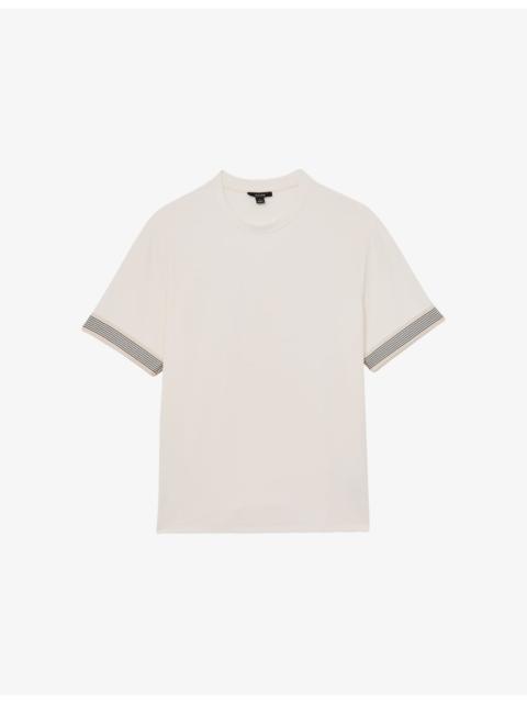 Aries Striped-Trim Stretch-Woven T-Shirt