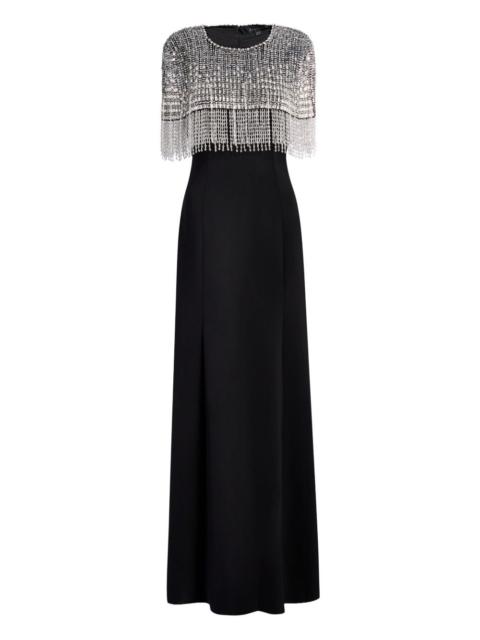 Sabine beaded-fringed maxi dress