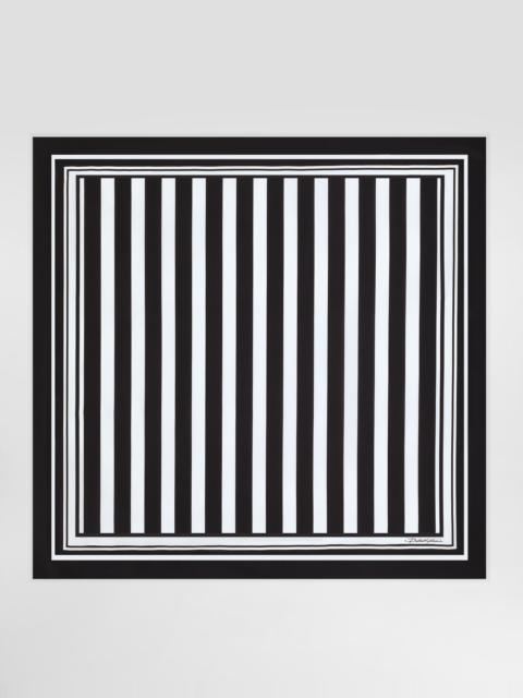 Striped-print silk twill foulard (90 x 90)