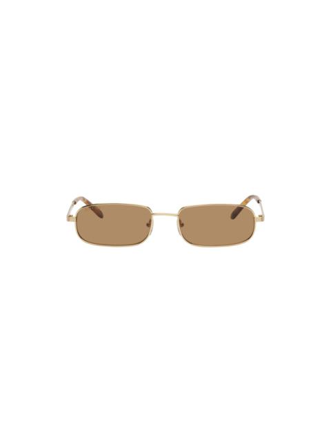 Gold Rectangular Sunglasses