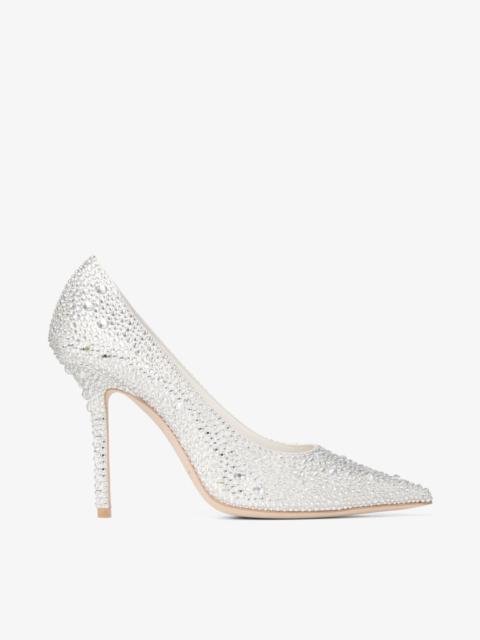 Love 100
Ivory Satin Pumps with Crystal Embellishment