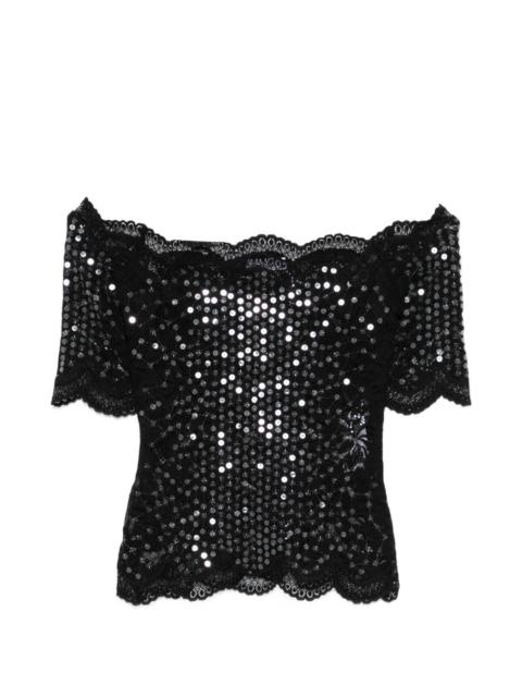 sequin lace top