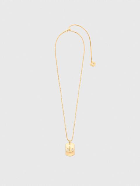 Zodiac sign plaque necklace