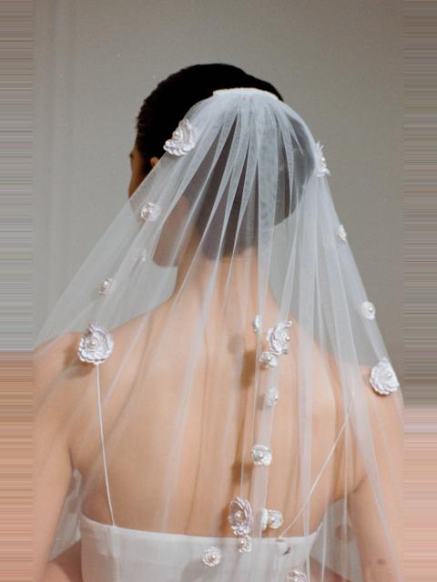 Long Veil Camellia Embroidery