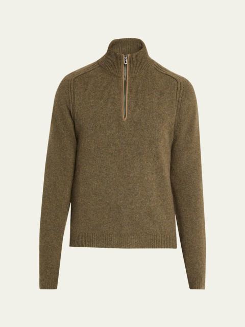 Men's Cashmere Mouline Half-Zip Sweater
