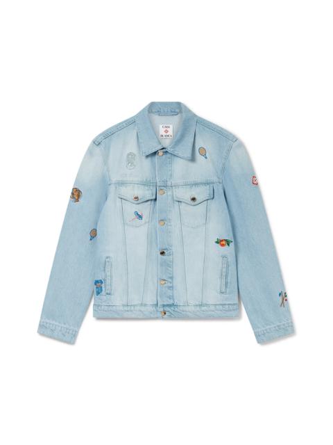 Embroidered Motif Denim Jacket | Casablanca Paris