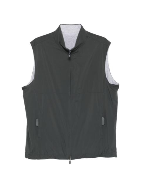 zip-up sleeveless gilet