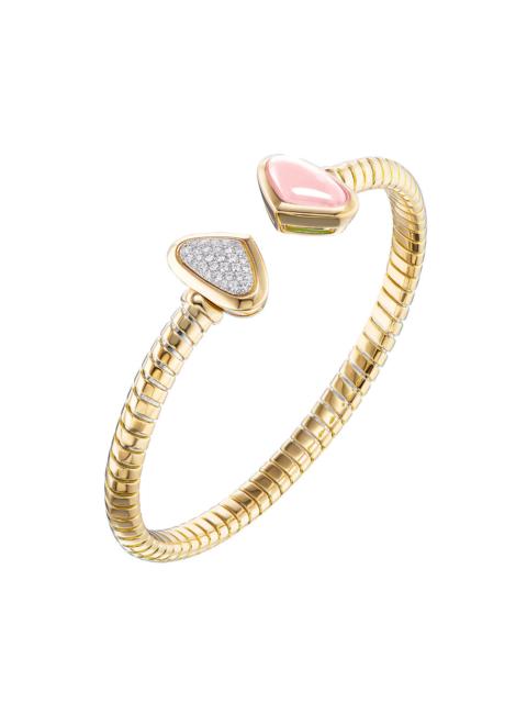 Rose Quartz Diamond Trisolina Bracelet