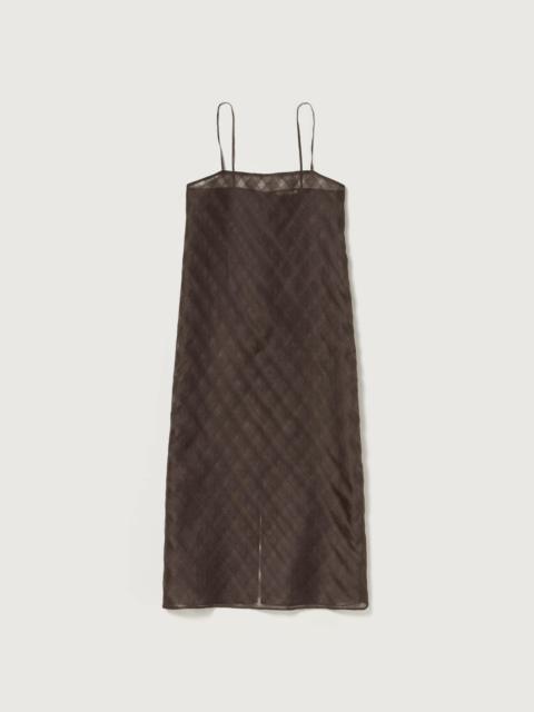 SHEER SILK COTTON CUT JACQUARD CAMISOLE DRESS