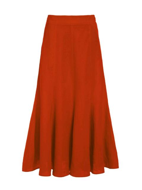 Tate Skirt in Red Clay Aloe Linen