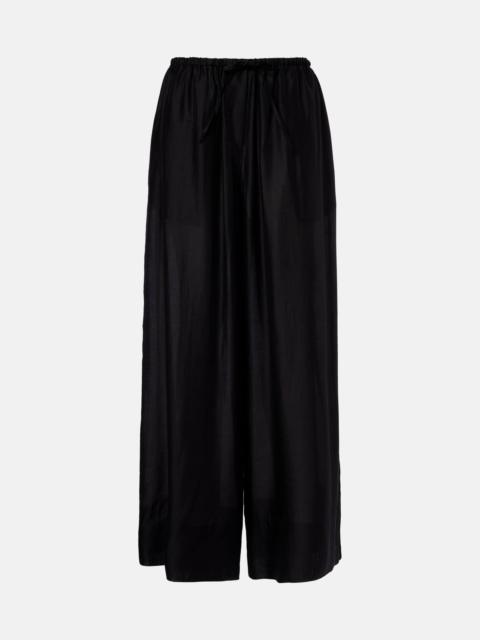 Gathered wide-leg pants