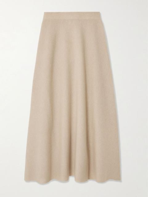 Giberna wool and cashmere-blend maxi skirt Beige