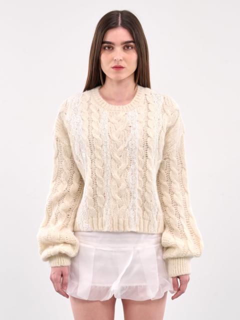 Lace Detailed Cable Knit Sweater