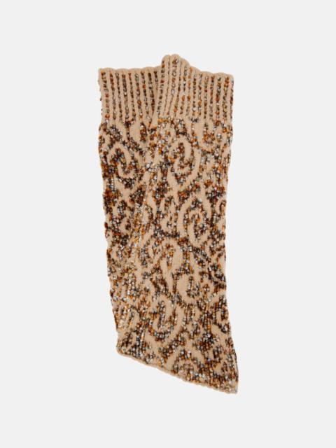 Wool-blend fingerless gloves