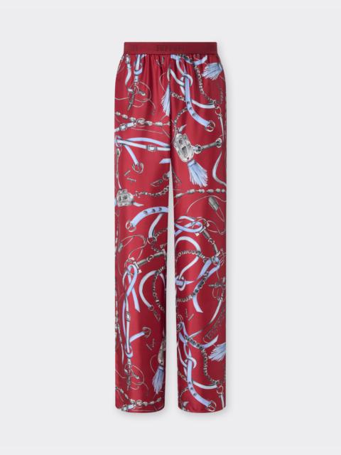 Silk trousers with Ferrari Closet print