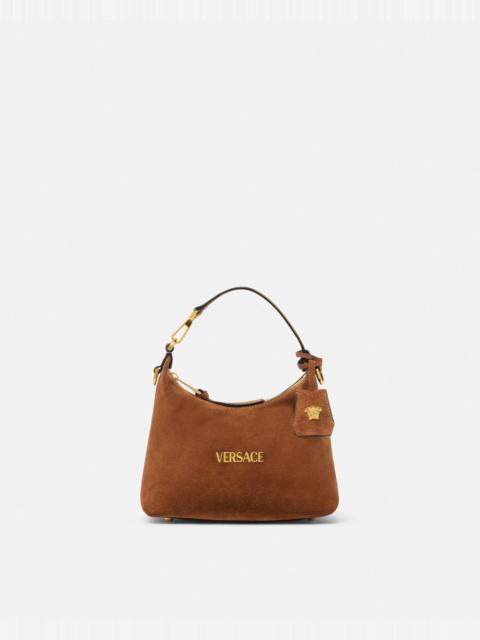 Versace Tag Suede Hobo Bag