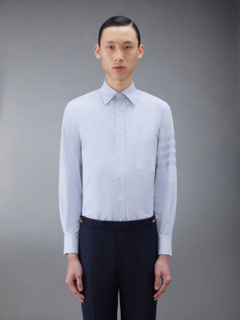 Light Blue Cotton Oxford Long Sleeve Satin Weave 4-Bar Shirt