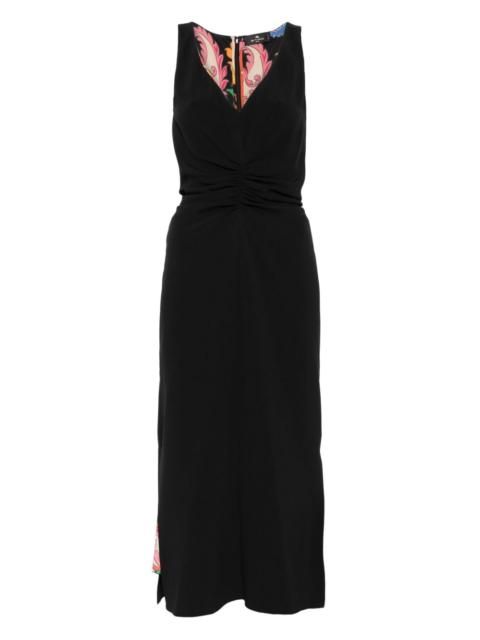 ruched-detailed midi dress