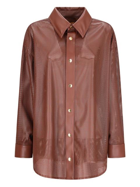 Aura perforated leather shirt