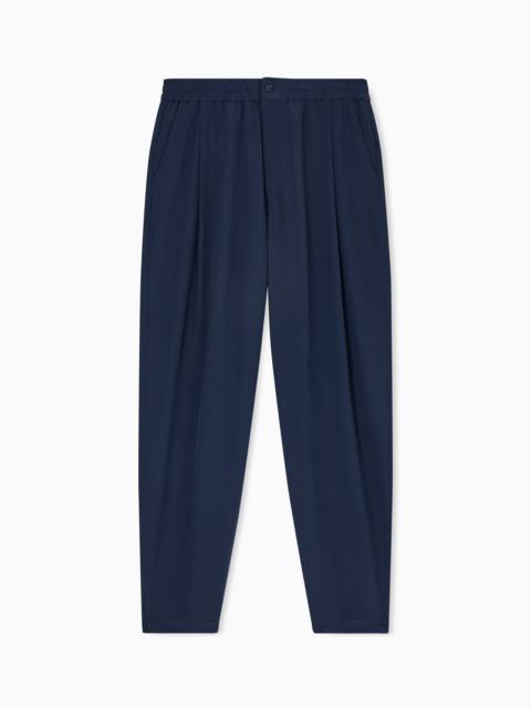 SILK CRÊPE FLAT-FRONT TROUSERS