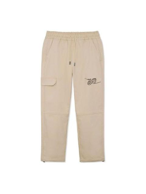 Li-Ning Wade x DFT Fleeced Straight Pants 'Khaki' AKXR589-2