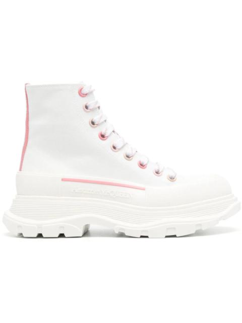 Alexander McQueen Tread Slick Low Lace Up White Pink (Women's)