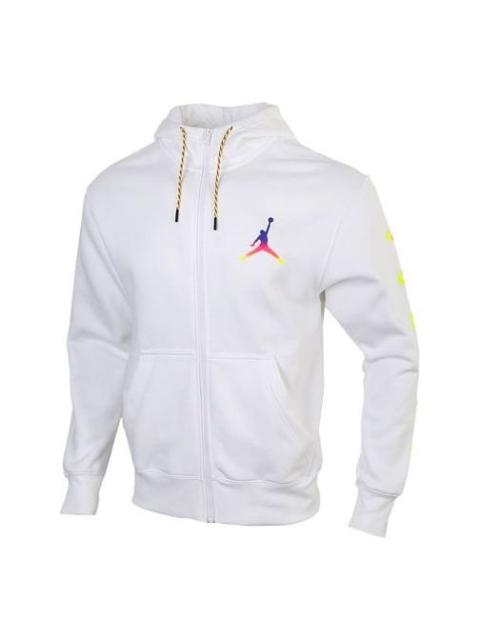Air Jordan Sports Fleece Lined Hooded Jacket Men's White CU9123-100