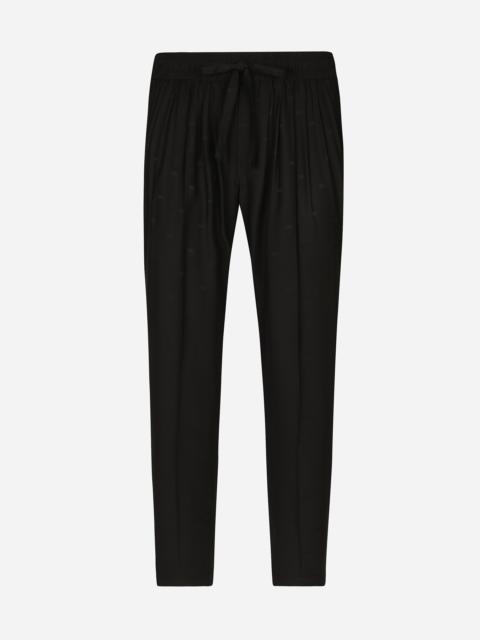 Silk crepe de chine jogging pants