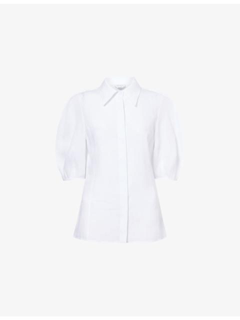 Sansi Short-Sleeve Linen Top