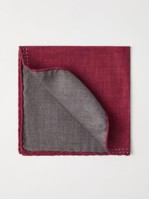 Silk pocket square with printed logo