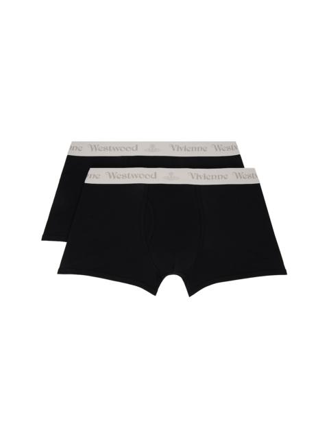 Two-Pack Black & Gray Band Boxer Briefs