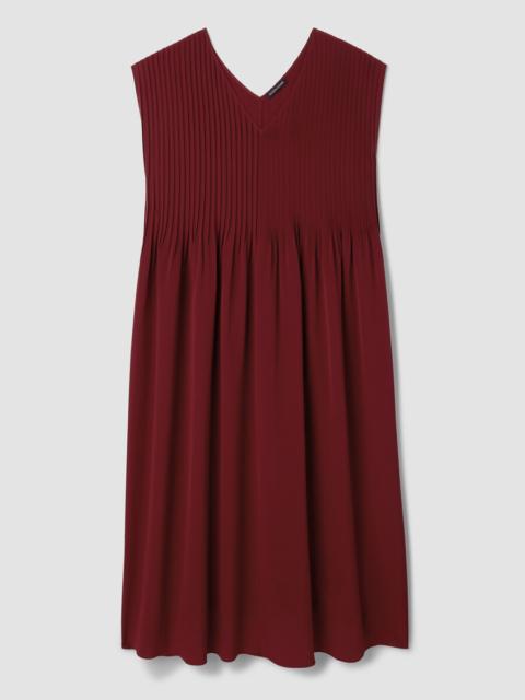 Silk Crepe de Chine V-Neck Dress