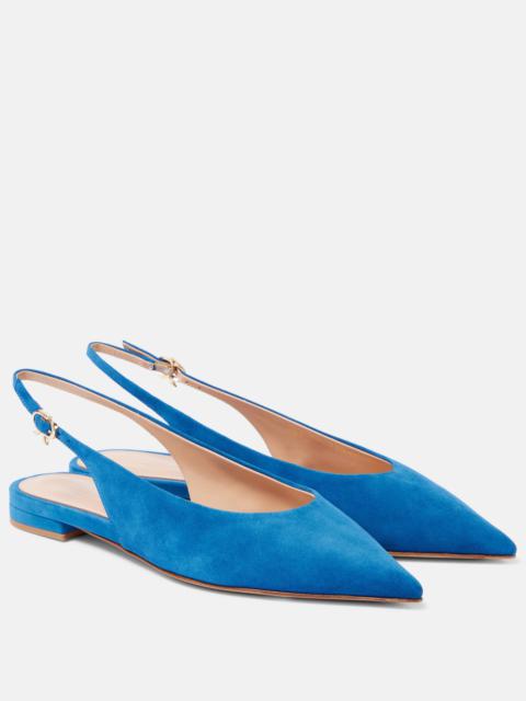 Suede slingback flats