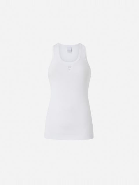 RIBBED TANK TOP WITH BIRD LOGO