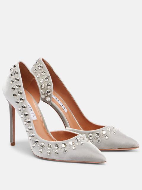 Cosmic Love embellished velvet pumps