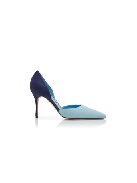 Blue Suede D'Orsay Pumps