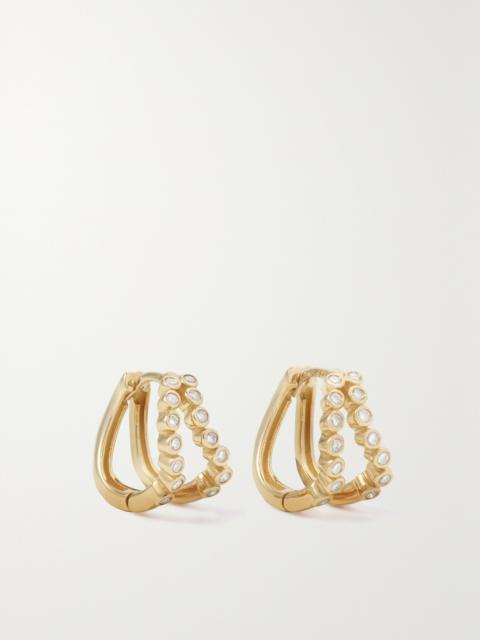 Wave 14-karat Gold Diamond Earrings