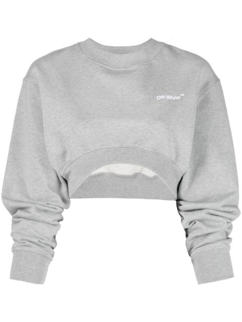 Helvetic cropped crew neck sweatshirt