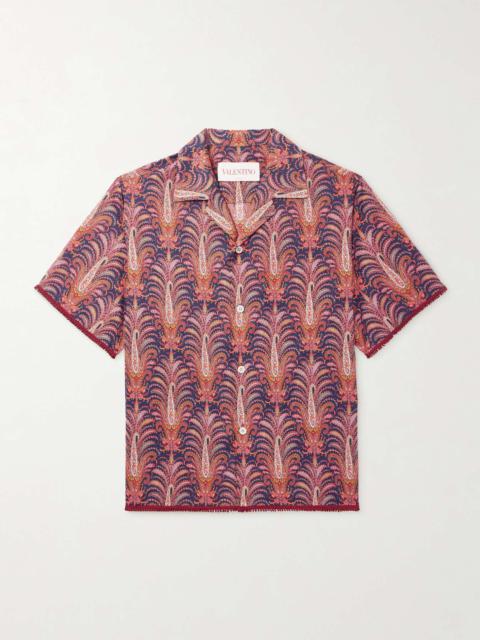 Camp-Collar Paisley-Print Cotton-Voile Shirt