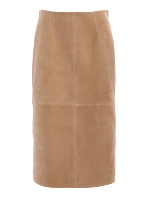 Harrison Suede Midi Skirt brown