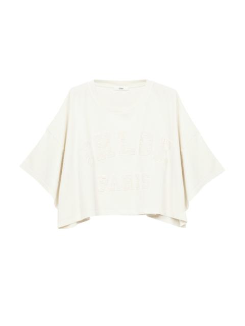 CROPPED LOGO T-SHIRT IN COTTON JERSEY