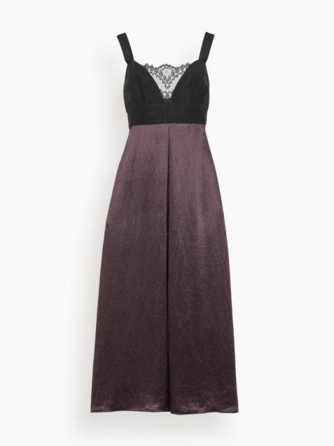Lace Bustier Dress in Black/Plum