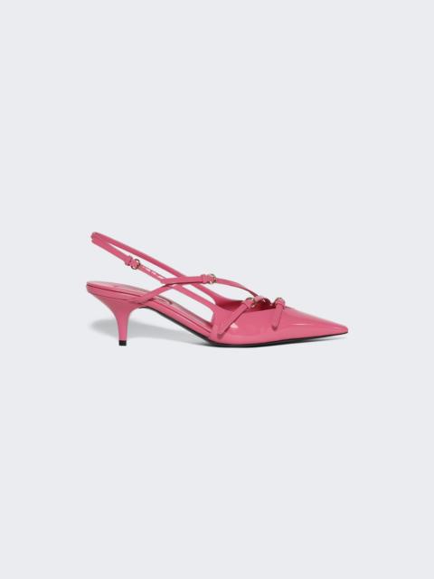 Brushed Leather Slingback With Buckle Begonia