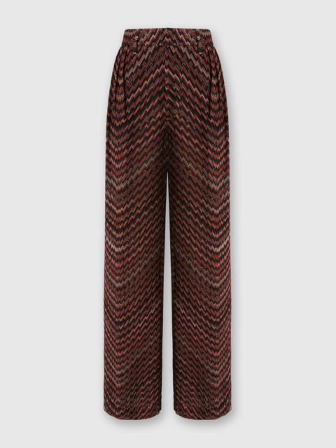 Mid-Rise Tailored Pants with Zigzag Pattern