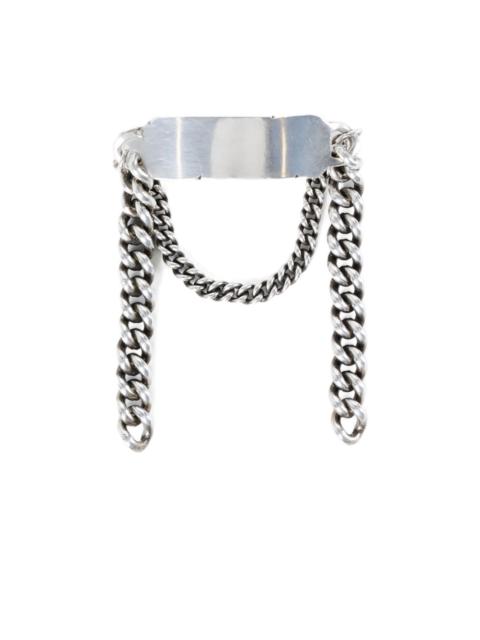 engraved-plaque silver bracelet