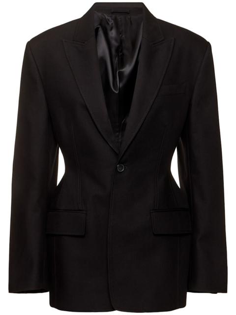 Drill contour cotton blazer